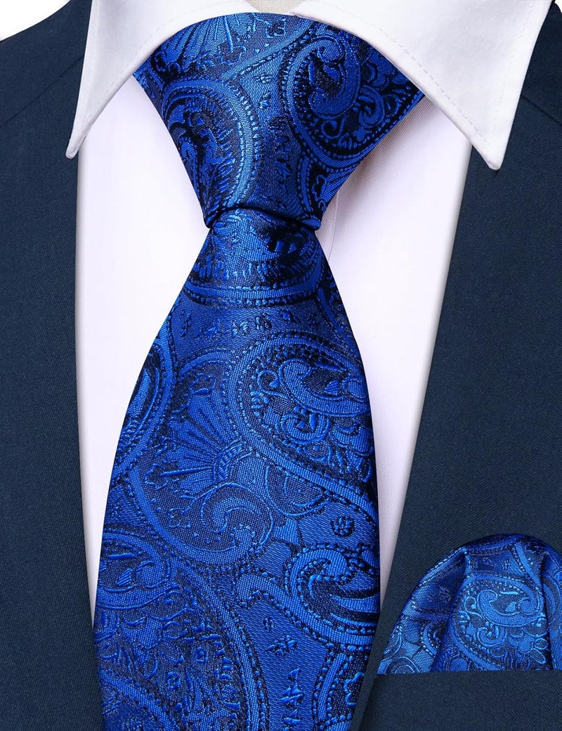 Barry.Wang Store Ties for Boys 47.2" Self-Necktie Kids and Pocket Square Set Teenager Uniform Graduation Performance Age 6-15 - Image 3